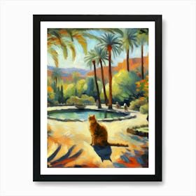 Desert Oasis Cat: A Serene Scene Affiche