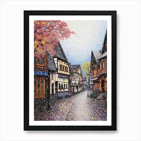 Leavenworth Washington Pointillism 10 Art Print