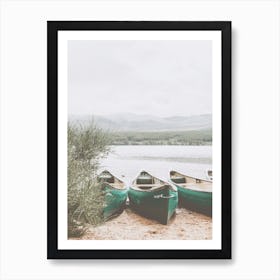 Canoes On Shore Art Print