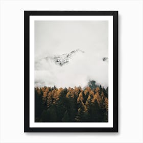 Foggy Mountain Forest 1 Art Print