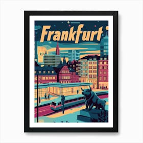 Aihrgdesign A 1970s Inspired Travel Poster For Frankfurt 6 Art Print