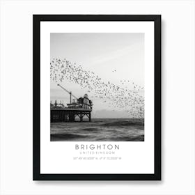 Brighton United Kingdom Black And White Art Print