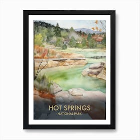 Hot Springs National Park Watercolour Vintage Travel Poster 3 Art Print