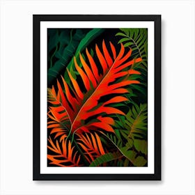 Fire Fern Vibrant Art Print