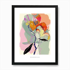 Colourful Flower Illustration Poster Bougainvillea 2 Art Print