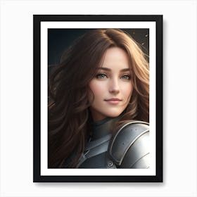 Portrait Of A Woman In Armor Art Print