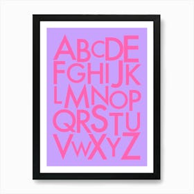 Alphabet Pink and Purple ABC Art Print