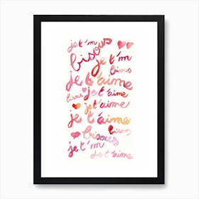 Je T Aime Art Print