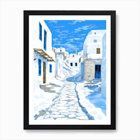 Greece Winter Village Art Print