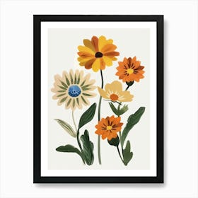 Painted Florals Calendula 2 Art Print