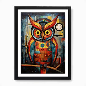 Owl Abstract Pop Art 7 Art Print