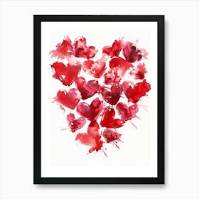 Red Hearts Art Print