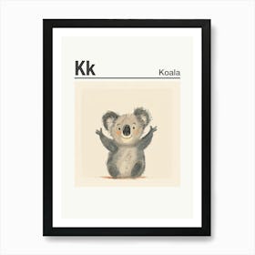 Animals Alphabet Koala 3 Art Print