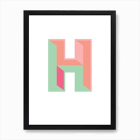 Tropical Initial H Art Print