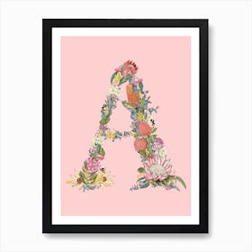 A Pink Alphabet Letter Art Print
