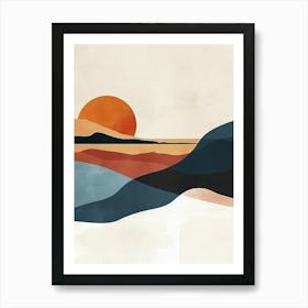 Sunset In The Desert, Minimalism 3 Art Print