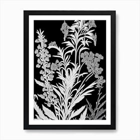 Fireweed Wildflower Linocut 2 Art Print