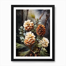 Pine Cone Holiday Art Print