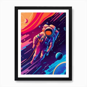 Astronaut In Space Art Print