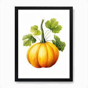 Buttercup Squash Pumpkin Watercolour Illustration 2 Art Print