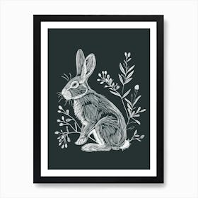 Thrianta Rabbit Minimalist Illustration 2 Art Print