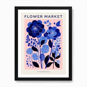 Blue Flower Market Poster Hydrangea 6 Art Print