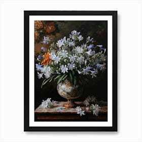 Baroque Floral Still Life Agapanthus 1 Art Print