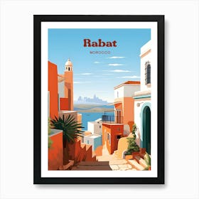 Rabat Morocco Streetview Modern Travel Art Art Print