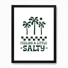 Feeling Salty Retro Poster, Palm Tree Beach Art Print, Summer Coastal Decor, Gift for Birthday Art Print