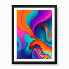 Abstract Colorful Waves Vertical Composition 69 Art Print