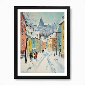 Winter Snow Krakow   Poland Snow Illustration 1 Art Print