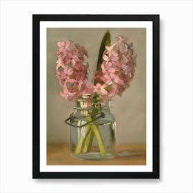 Hyacinths In A Jar Art Print