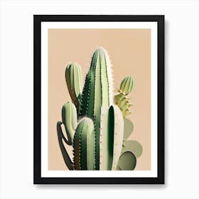 Nopal Cactus Neutral Abstract 3 Art Print