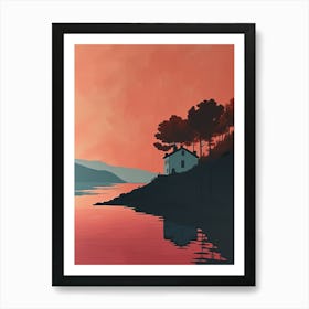 House On The Lake, Minimalism Art Print