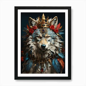 Wolf With Crown 1 Art Print