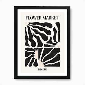 B&W Flower Market Poster Prague Art Print