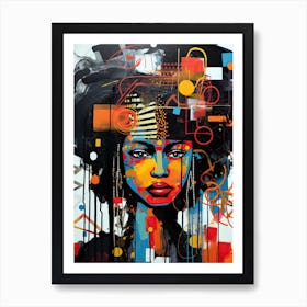 African Woman, afro Art Print