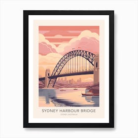 The Sydney Harbour Bridge Australia Travel Poster Art Print