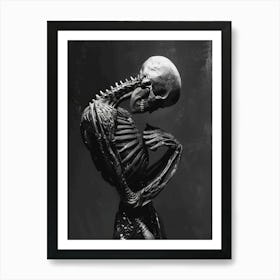 Skeleton In Black And White Art Print