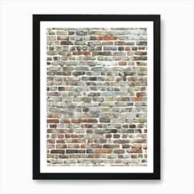 Distressed Brick Tile 7 Art Print