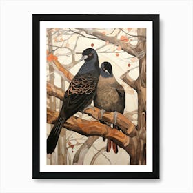 Art Nouveau Birds Poster Pigeon 3 Art Print