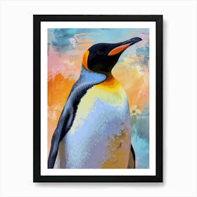 King Penguin Petermann Island Colour Block Painting 4 Art Print