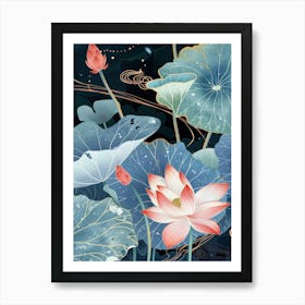 Lotus Flower Background Art Print