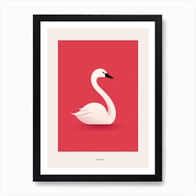 Minimalist Swan 3 Bird Poster Art Print
