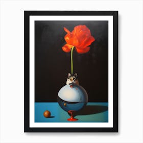 Amaryllis With A Cat 1 Dali Surrealism Style Art Print