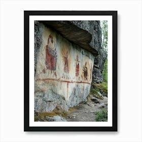 Part Of The Astuvansalmi Rock Paintings In Ristiina, Finland Poster