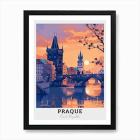 Prague Sunset Travel Art Print