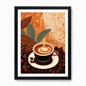 Coffee Background Vector Illustration Art Print