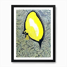 Yellow Tang Linocut Art Print