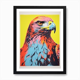 Andy Warhol Style Bird Red Tailed Hawk 2 Art Print